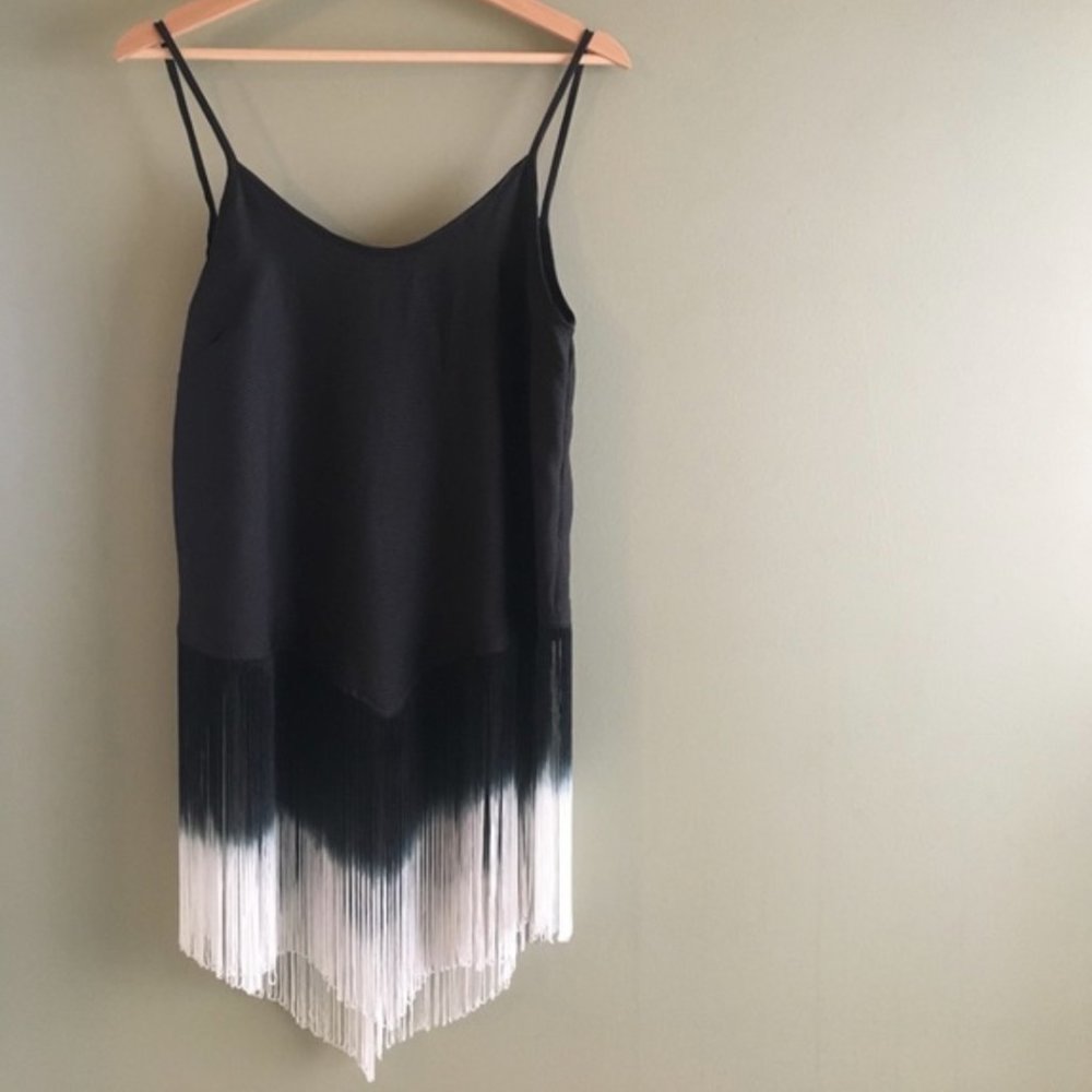 Fab'rik - Black Ombré Fringe Top